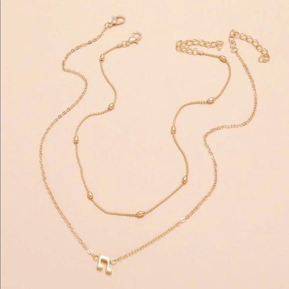 Layered Music Note Necklace - Picture 2 of 4